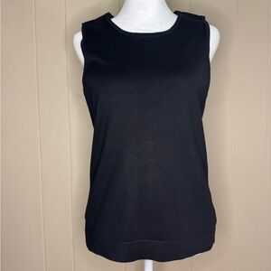 August Silk Black Sleeveless Sweater Top Women's Silk Blend Machine Washable